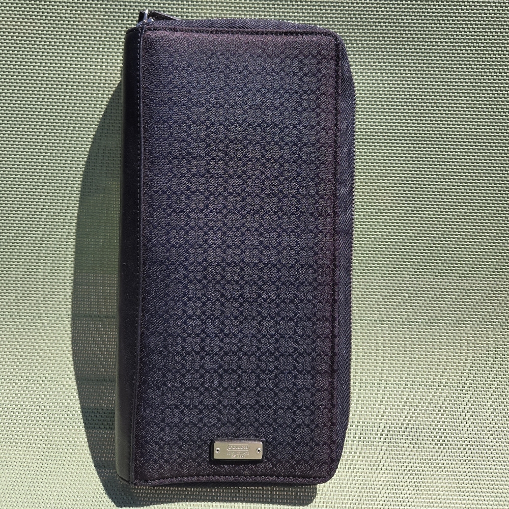 Coach Small C's Vintage Black Zip-Around Wallet/Passport Holder